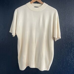 Vintage Sag Harbor Mock Neck Short Sleeve Top